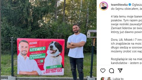 lukasz litewka od akcji charytatywnych po plakaty wyborcze  pieskami