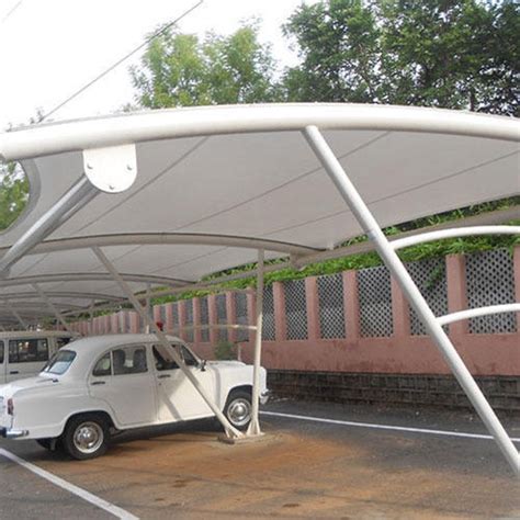 Tunnel Pvc Tensile Roof Car Parking Structures Polished Thickness