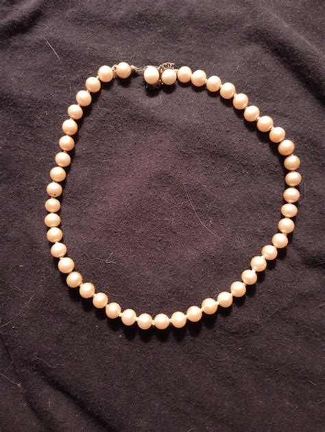 Vintage SINGLE STRAND Faux Ivory Bead Monet Statement Gem