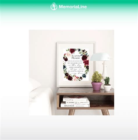 "In Loving Memory" Wedding Memorial Sign - Fall Burgundy & Navy Wall A