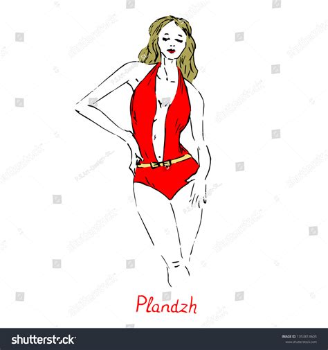 Portrait Sexy Retro Blonde Pin Girl Stock Vector Royalty Free 1353813605 Shutterstock