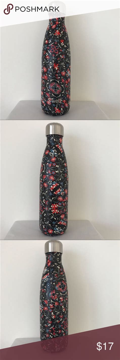 Swell Black Floral Posey Hot Cold Bottle Tumbler Black Floral Black