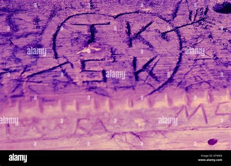 Graffiti On Picnic Table Stock Photo Alamy