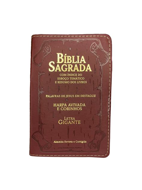 Biblia Lt Gigante Pjd A R C Capa Luxo Pu Harpa Bord