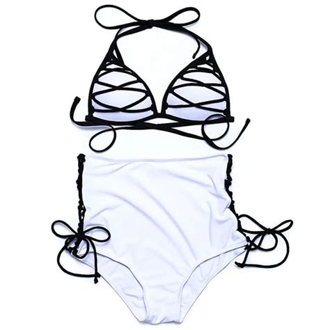 BANDEA Высокая талия женский купальник сексуальный плавательный костюм ...