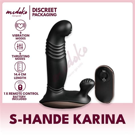 Midoko S Hande Thrusting Prostate Massager W Scrotum Ring Anal Butt Plug Vibrator Sex Toy