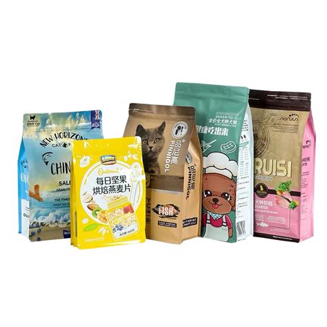 Dog Food Bag Customized Eight Edge Sealing Flat Bottom Bag With Ziplock