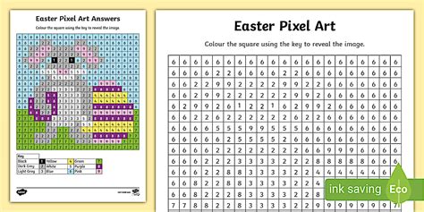 Easter Pixel Art Template Teacher Made Twinkl