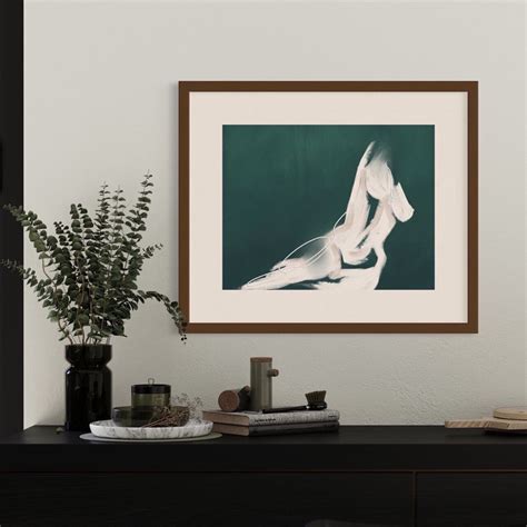 Minimalist Nude Art Erotic Nudity Wall Art Minimalist Wall Art Green White Painting Modern