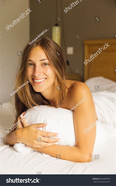 Attractive Brunette Girl Morning Bed Stock Photo Shutterstock