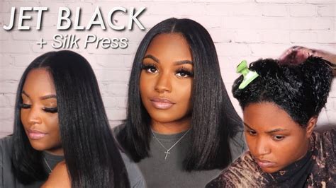 DYING MY NATURAL HAIR JET BLACK SILK PRESS AT HOME YouTube