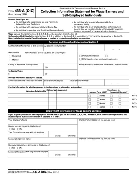Form 433 A Printable Printable Forms Free Online