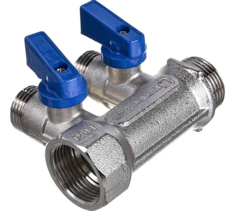 Коллектор СТМ 2 выхода, шаровой кран, наружная резьба, 3/4х1/2 C2MB3412 ...
