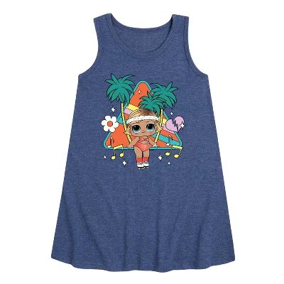 Lol Surprise Boogie Babe Graphic Sleeveless Aline Dress Heather Navy 5t Target