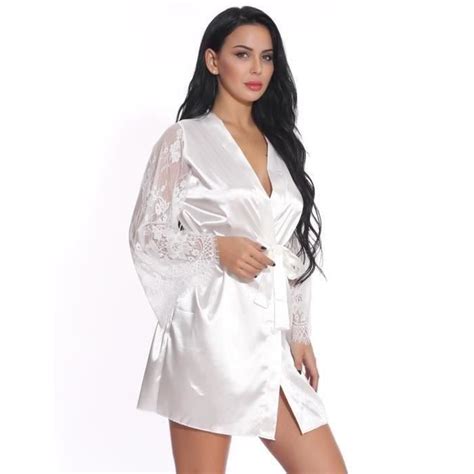 Funmoon pyjama femme Femmes Tache Dentelle Lingerie Sexy Peignoir Babydoll Sous Vêtements