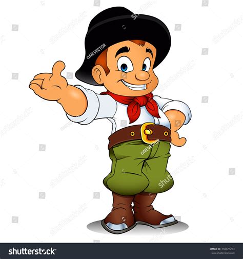 Gaucho Cowboy Cartoon Stock Vector Illustration 350425223 Shutterstock