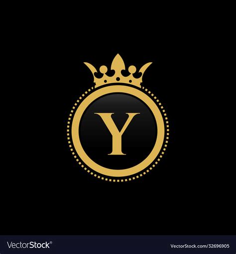 Letter y royal crown luxury logo design Royalty Free Vector