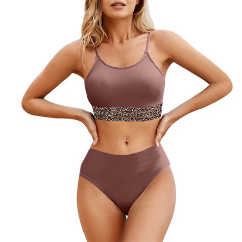 Clearance Yajing Womens Swimwear Bikini Set For High Waisted Bathing Suits Summer Beach Two