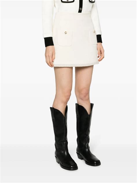 SANDRO Tweed Minirock In A Linie Nude FARFETCH DE