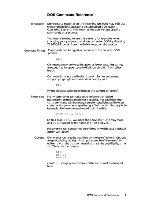 Basic Dos Commands
