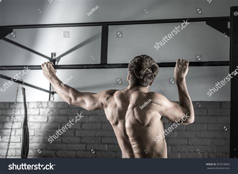 Muscular Man Naked Torso Makes Pullup Stock Photo Shutterstock