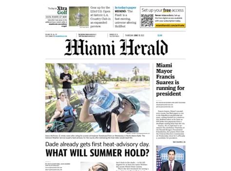 Florida Newspaper Front Pages For Thursday South Florida Reporter