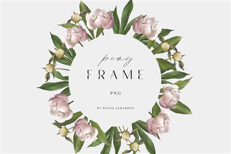 White Peonies Frame Watercolor Png Graphic by DianaAskarovaArt ...