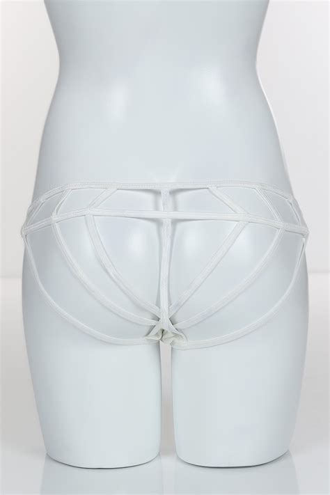 Beyaz Bikini Ön Tül Arka İpler Külot ModamızBir Modamizbir