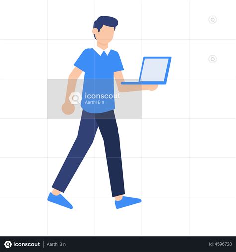 Man Walking While Holding Laptop Animation By Aarthi B N Lottiefiles