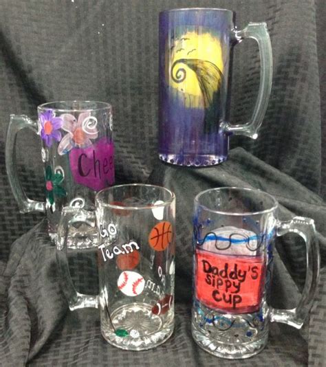 Painted Beer Mugs Wine And Palette