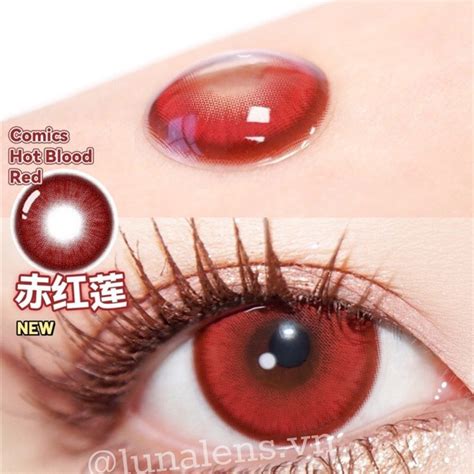 CÓ SẴN CHIẾC KÍNH ÁP TRÒNG MÀU ĐỎ COSPLAY HOT BLOOD RED LENS CÓ CẬN LỆCH SIÊU ĐẸP