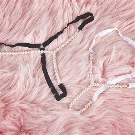 Pearls Massage Dam Trosor Beading G String Bikini Micro Purple Fyndiq