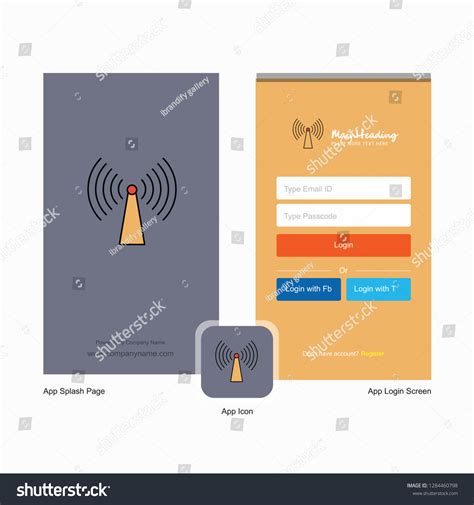 Company Wifi Splash Screen Login Page Stock Vector (Royalty Free
