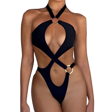 Hauaitttt The New 2025 Bikini Swimsuit Europe And The United States Sexy Solid Color Hollow One