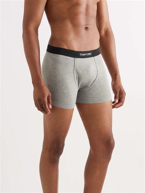 Gray Two Pack Stretch Cotton And Modal Blend Boxer Briefs Tom Ford