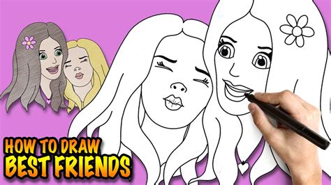 How To Draw 2 Best Friends Bffs Easy Step By Step Drawing Lessons