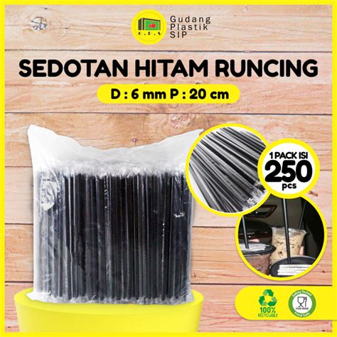 Sedotan Hitam Runcing 6mm X 20cm Higenis Steril 250pcs Lazada