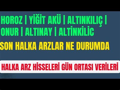 Halka Arz H Sseler Guzel Gidiyor G N Ortasi Ver Ler Alan Satan