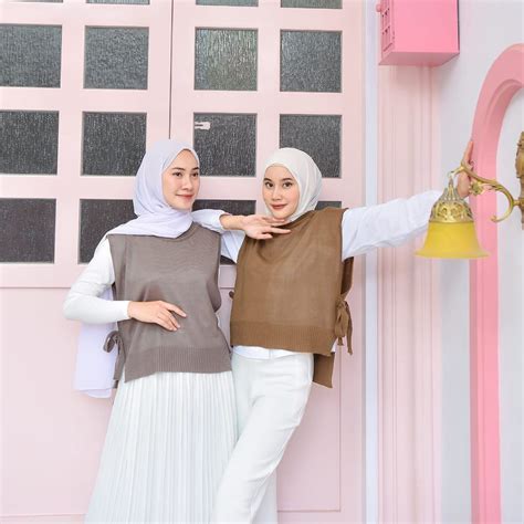 Jual Rompi Tali Rajut Rompi Andin Vest Knit Illo Vest Outer Hijab