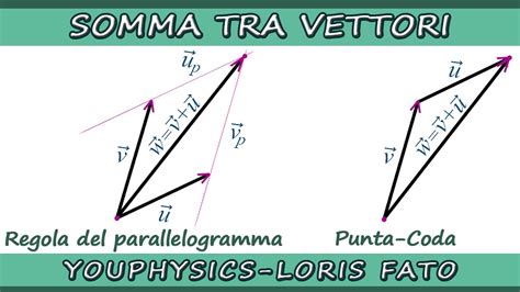 SOMMA TRA VETTORI REGOLA DEL PARALLELOGRAMMA E PUNTA CODA YouTube