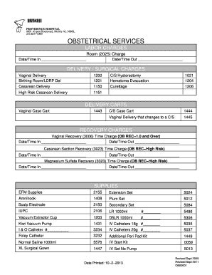 Fillable Online Support Providencehospital OBSTETRICAL SERVICES