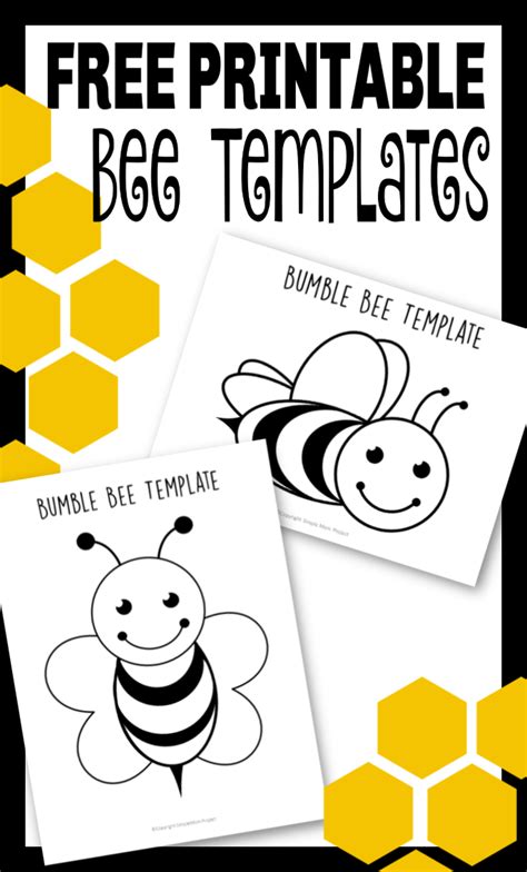 Free Printable Bee Templates Bee Printables Bee Template Bee Classroom