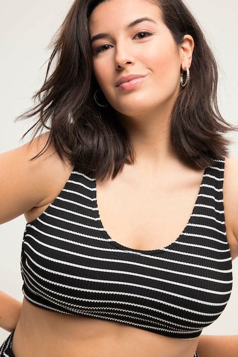 Bikini Top Softcups Ringel Stretch Struktur Bikinis Tankinis Bademode