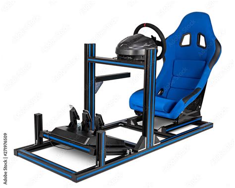 diy simracing aluminum race simulator rig  video game racing blue