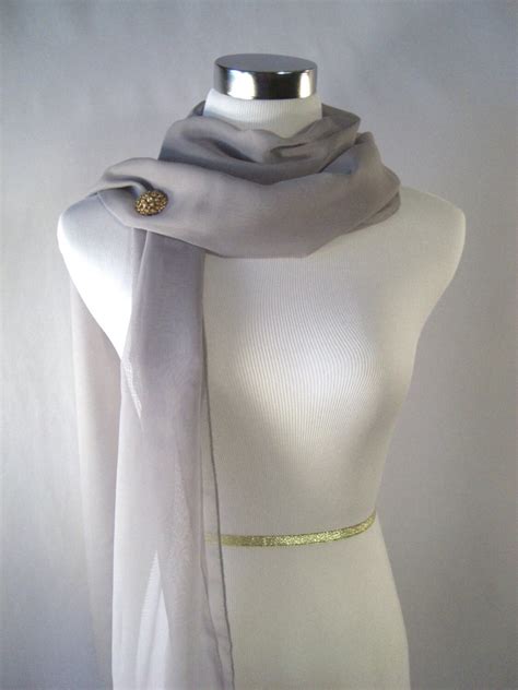 Wedding Scarf Darker Medium Gray Bridal Scarf Bridesmaid Etsy
