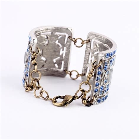 Blue Rhinestone Bangle Shape Bracelet On Luulla