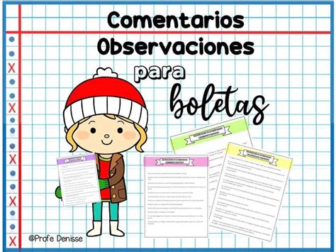 COMENTARIOS PARA OBSERVACIONES DE BOLETAS 1 Imagenes Educativas