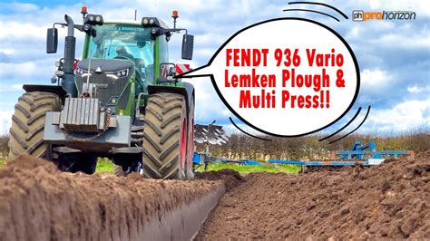 PLOUGHING IN THE FENDT 936 VARIO WITH LEMKEN PLOUGH AND DOUBLE PRESS