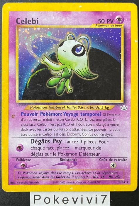 Carte Pokemon Celebi Holo N O Revelation Wizards Fr Ebay