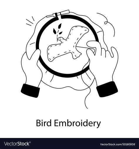 Bird Embroidery Royalty Free Vector Image Vectorstock